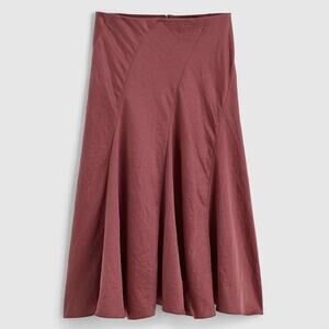 Madewell Midi Slip Skirt in Burnt Soil Satin NY310 Size 14 NEW